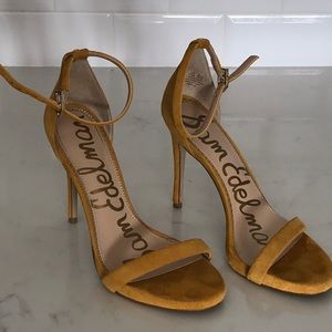 Sam Edelman Arielle Ankle Strap Sandal Women Sunglow Yellow Suede size 6.5